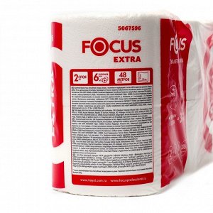 Туалетная бумага Focus Extra, 2 слоя, 6 рулонов