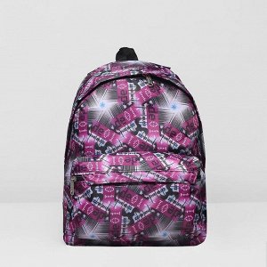 Рюкзак молодёжный на молнии, 1 отдел, наружный карман, цвет чёрный/фиолетовый