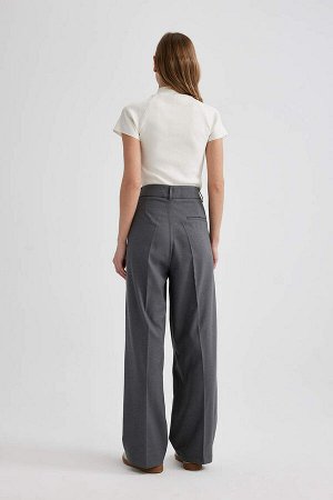 DEFACTO Широкие брюки с карманами и высокой талией, длинные брюки с широкими штанинами