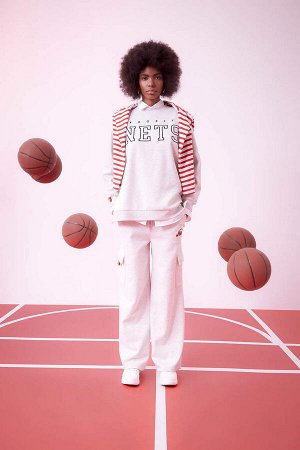 DeFactoFit NBA Brooklyn Nets Широкие спортивные штаны с карманом