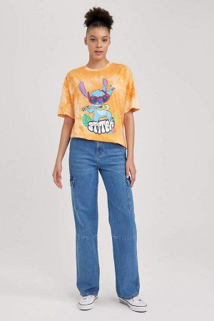 Футболка Cool Disney Lilo & Stitch Oversize с принтом и короткими рукавами из 100 % хлопка