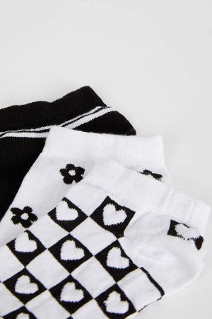 Женские носки-пинетки из трех предметов из хлопка