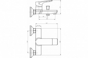 Смеситель для ванны ESKO Eiger, EG 54, кор/изл, без акс.