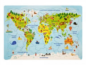 Обучающий планшетный пазл для детей «Карта мира»