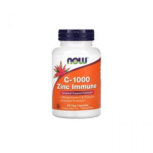 Витамины отдельные NOW Vitamin C-1000 Zinc Immune 90 veg caps