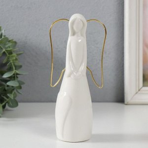 Сувенир керамика, металл "Девушка-ангел" белый 8х5х17 см