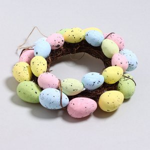Пасхальный декор «Венок ярких яиц» 21 x 21 x 5 см