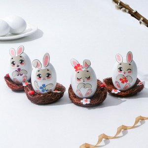 Пасхальный декор яиц «Зайки» на пасху, 14.5x15x2 см