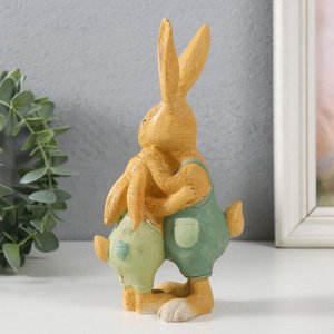 Фигурка полистоун «Папа Заяц с зайчонком», 9.5x7x18 см