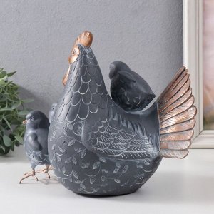 Фигурка полистоун «Курочка с тремя цыплятами», 22x17x22 см