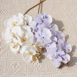 Искусственная ветка "Орхидея", цвет голубой
