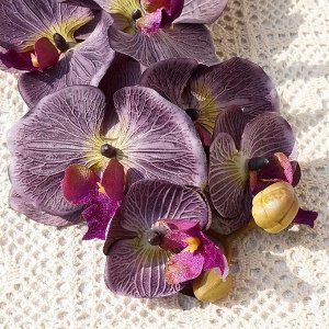 Искусственная ветка &quot;Орхидея&quot;, цвет фиолетовый