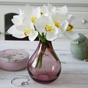 Букет искусственных цветов "Орхидеи", цвет белый/желтый