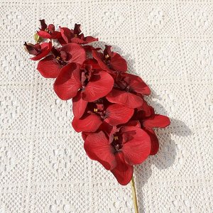 Искусственная ветка "Орхидея", цвет красный