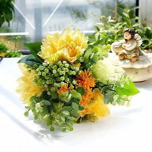 Букет искусственных цветов, цвет желтый/зеленый