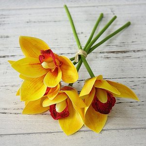 Букет искусственных цветов &quot;Орхидеи&quot;, цвет оранжевый