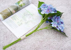 Букет искусственных цветов "Гортензия", цвет синий, 43 см