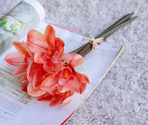 Букет искусственных цветов "Орхидеи", цвет оранжевый