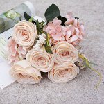 Букет искусственных роз, цвет бежевый