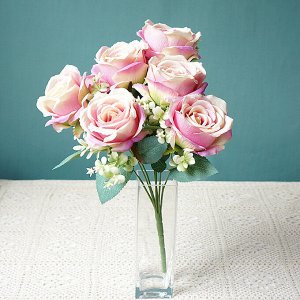 Букет искусственных роз, цвет бежевый