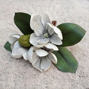 Букет искусственных цветов "Магнолия", цвет серый