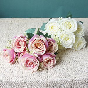 Букет искусственных роз, цвет бежевый