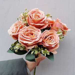 Букет искусственных роз, цвет оранжевый
