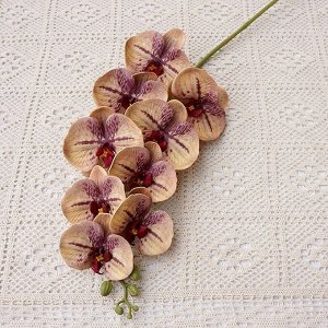Искусственная ветка "Орхидея", цвет хаки