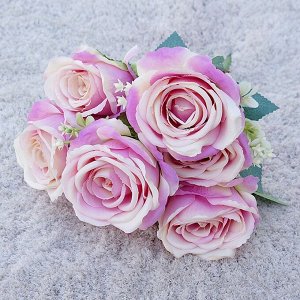 Букет искусственных роз, цвет сиреневый