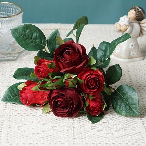 Букет искусственных роз, цвет красный