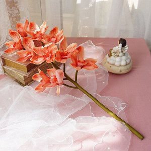 Искусственная ветка "Орхидея", цвет оранжевый