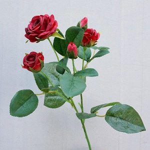 Искусственные розы на ветке, цвет красный