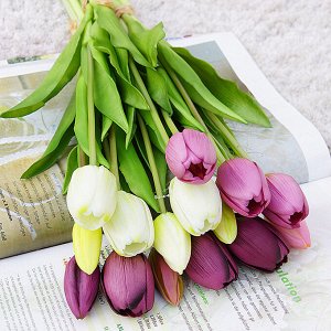 Букет искусственных цветов "Тюльпаны", цвет белый