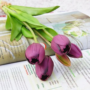 Букет искусственных цветов "Тюльпаны", цвет фиолетовый