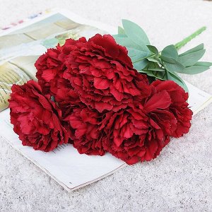 Букет искусственных цветов "Пионы", цвет красный