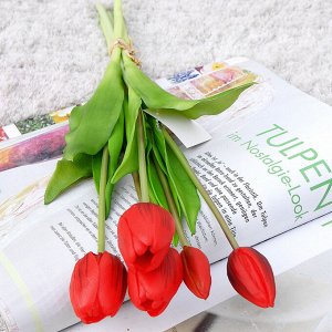 Букет искусственных цветов "Тюльпаны", цвет красный