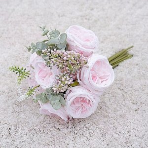 Букет искусственных цветов "Розы", цвет розовый