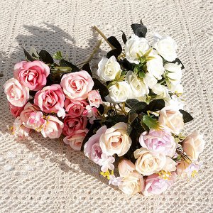 Букет искусственных роз, цвет белый