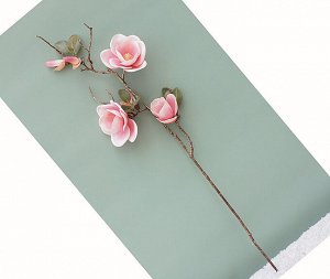 Искусственные цветы "Магнолия" на ветке, цвет розовый, 80 см