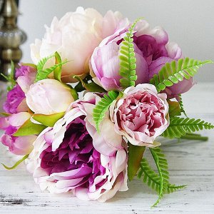 Букет искусственных цветов, цвет розовый/фиолетовый