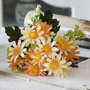 Букет искусственных цветов "Маргаритки", цвет хаки
