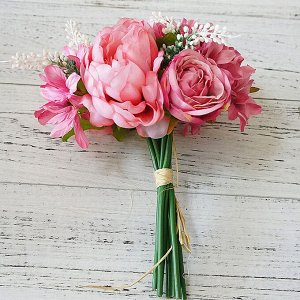 Букет искусственных цветов, цвет розовый/белый