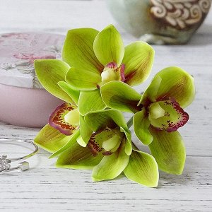 Букет искусственных цветов "Орхидеи", цвет зеленый