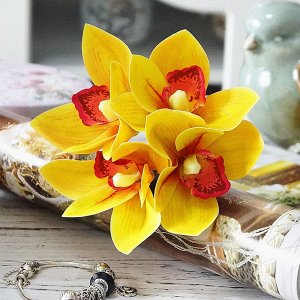 Букет искусственных цветов "Орхидеи", цвет желтый