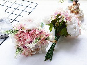 Букет искусственных цветов, цвет розовый/белый