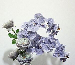 Искусственная ветка "Орхидея", цвет голубой