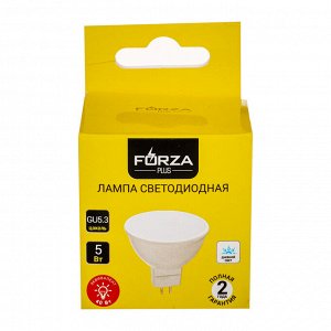 FORZA Лампа светодиодная MR16 GU5.3 5 Вт, 375 Лм, 4000 К, 175-265 В, Ra>80, IRF