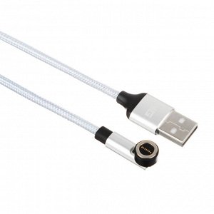 NG Кабель для зарядки магнитный поворотный 3 в 1, iP/Micro USB/Type-C, 1м, 2.4, тканевая оплетка