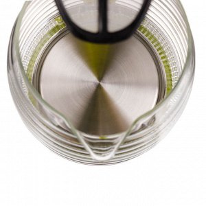LEBEN Чайник электрический 1,7л, 1850Вт, скрытый нагр.элемент, стекло, рифлёное стекло