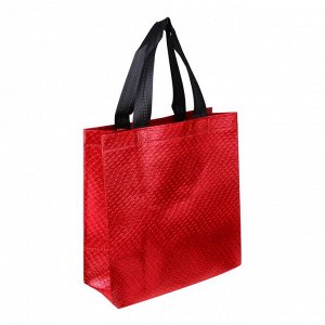 Пакет-сумка подарочный, ПВХ, 29x27x12 см, 6 цветов - фольгированный слой